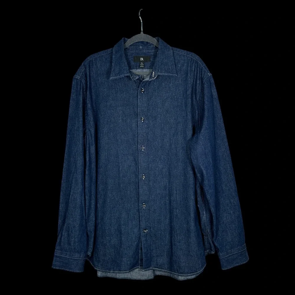 Banana Republic Mens Denim‎ Chambray Long Sleeve Button Down Shirt XL